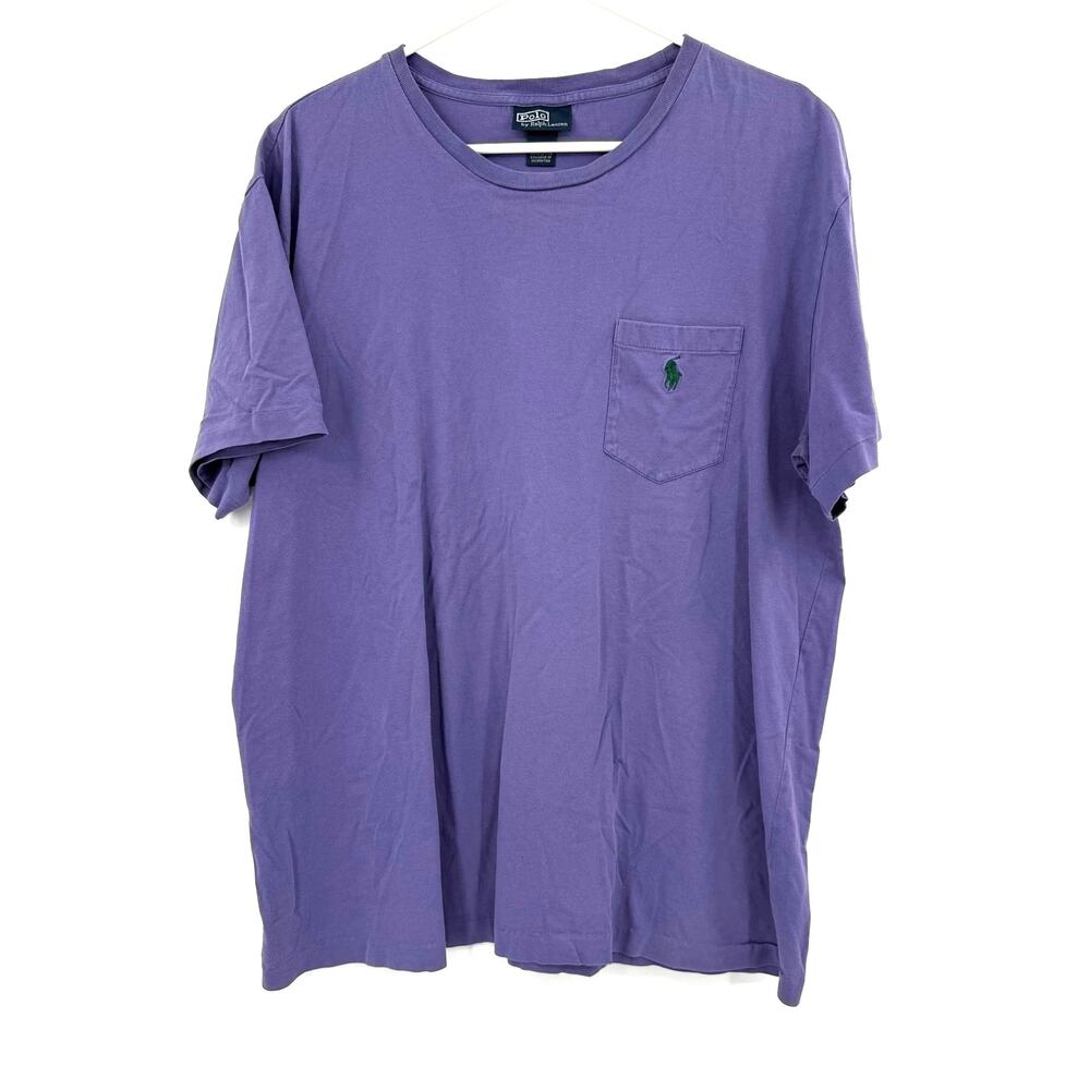 Polo Ralph Lauren Size Large Short Sleeve Purple T-Shirt Tee Top 100% Cotton